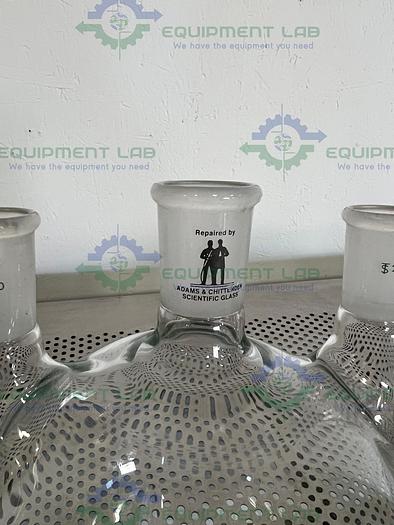 Used Chemglass  3000 mL 3-Neck Round Bottom Heavy Wall Flask 24/40, 24/26