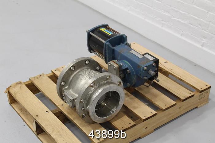 Used Dezurik 6" Air Operated V-Ball Valve, Stainless Steel Body #43899
