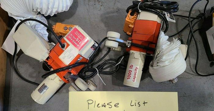 Used Carpenter Harrington Crane Hoist 1000 Lbs Capacity CLEAN ROOM Medical Stainless