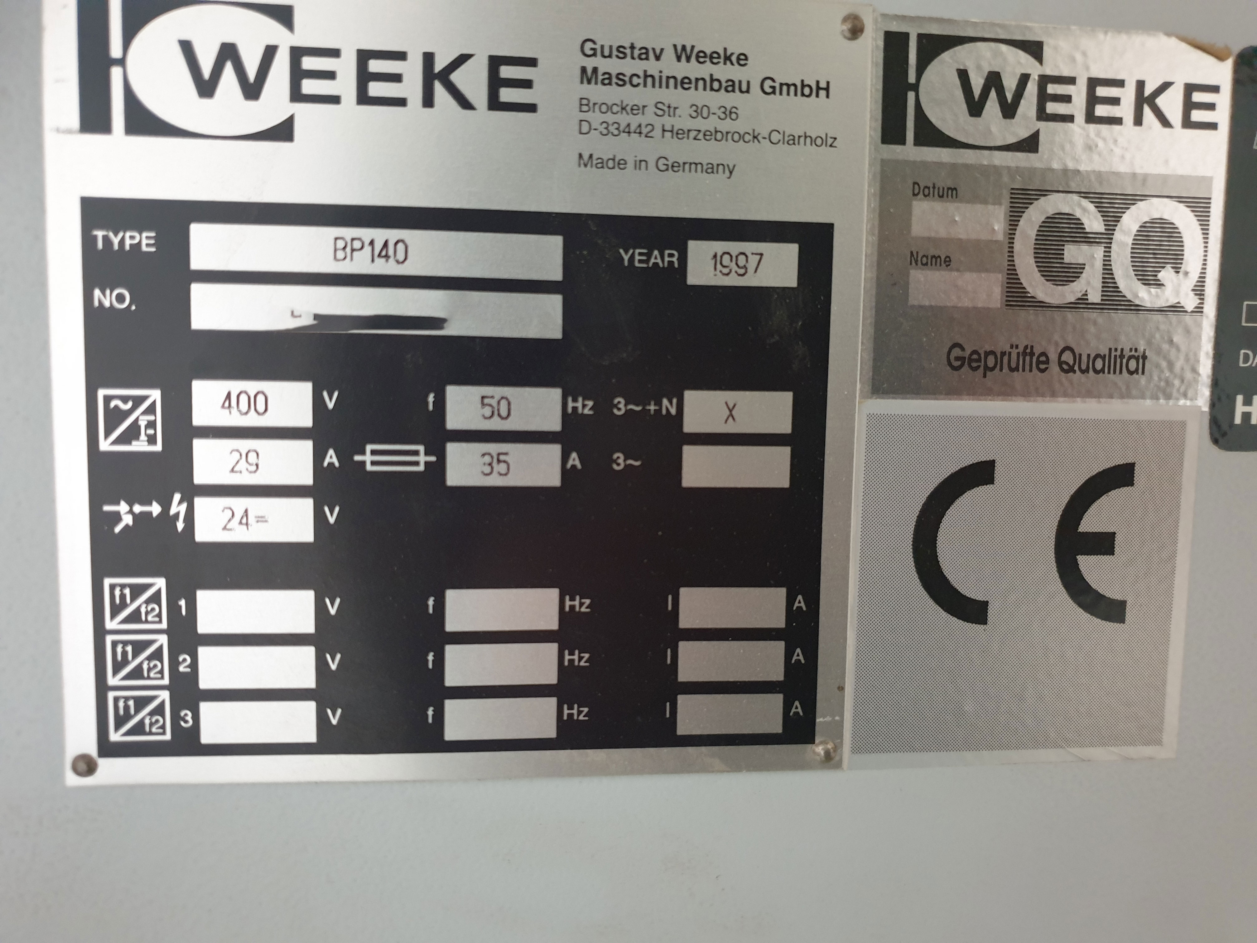 Used Weeke BP 140 - CNC Machining Center - 1997