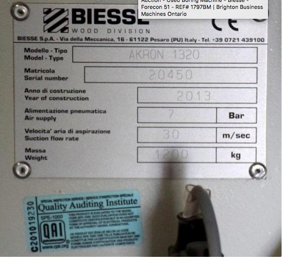 Used 2013 *SOLD* Edgebander - Biesse Akron 1320