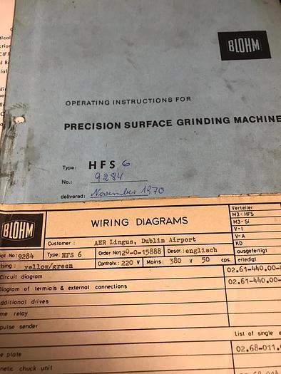 Used 1970 Blohm HFS 6 Surface Grinder