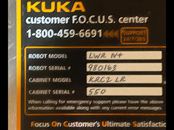 Used KUKA LBR IV 6 AXIS COLLABORATIVE ROBOT WITH LR-CONTROLLER 