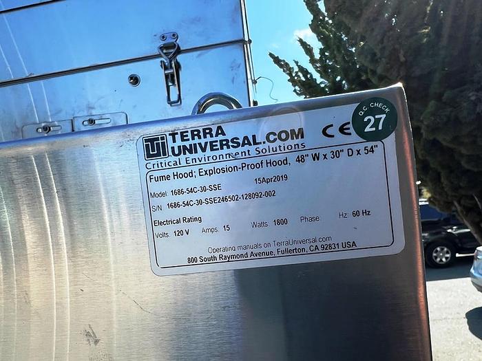 Used Fume Hood, 144" x 30" x 30" S/St, Explosion Proof #S744854