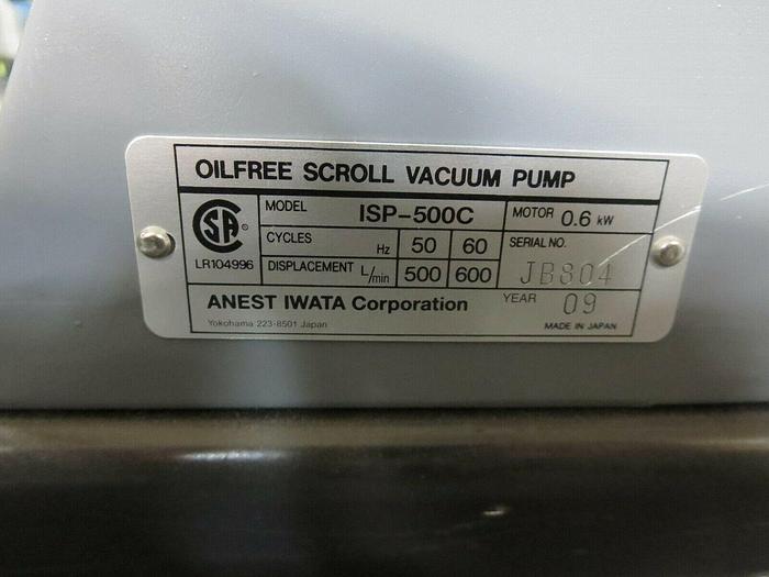 Used Anesta Iwata, ISP-500C, Scroll Vacuum Pump (#2), 200-230,380-460 VAC,Repairable