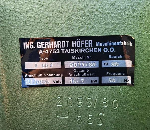 Used Höfer hydraulic veneer press H 65 S