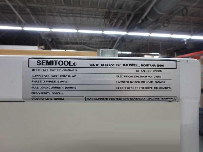 Used 2004 Semitool SAT 211 Scepter Spray Acid Tool for Sale at Tara...