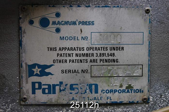 Used Parkson 1000-2.0 Sludge Dewatering Press, 2.0 Meter #25112