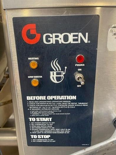 Used Groen 60 Gallon Model DH-60 Tilting Jacketed Steam Kettle