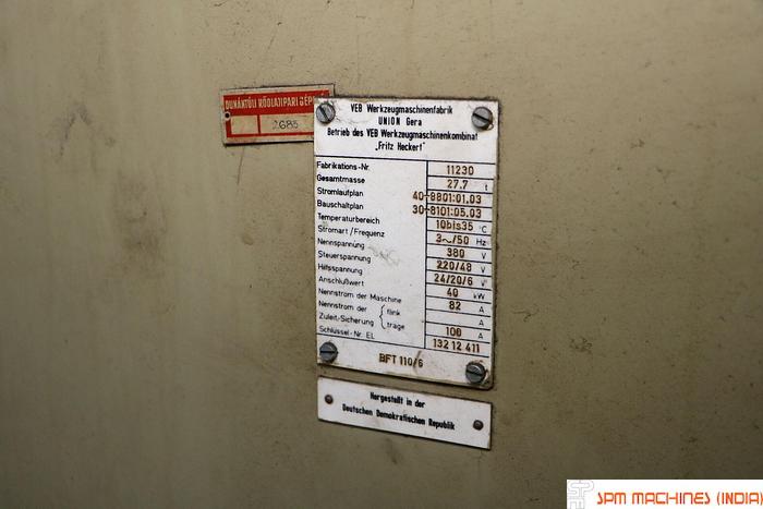 Used WMW Union BFT 110/6 H Boring Machine - 1981