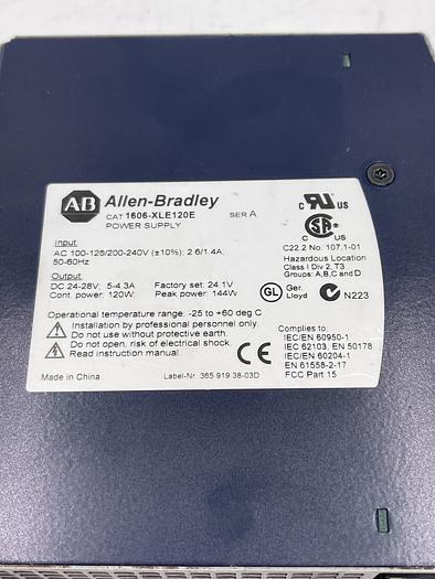 Used Allen-Bradley 1606-XLE120E Ser A