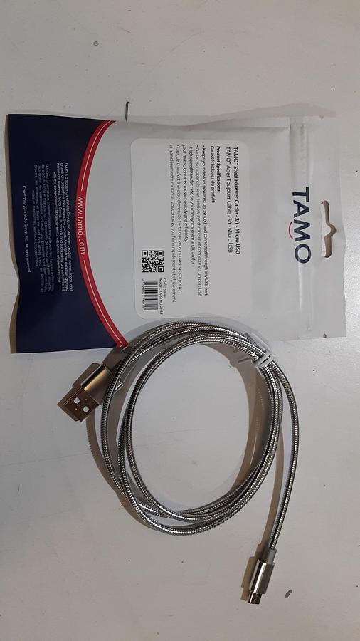 Used USB to Micro-USB cable 3' (Silver) ES7503