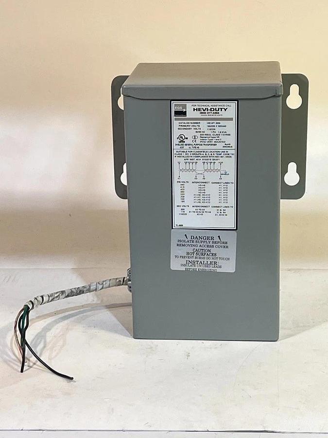 Used Sola Hevi-Duty HS14F1.5BS 1.5 kVA Transformer Pri 190/220 X 380/440 Sec 110/220