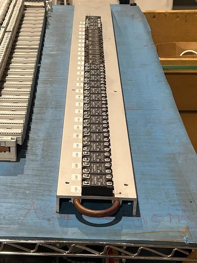 Used Lot of 27 Crydom Solid State Relays Mounted on Aluminum Radiator Block - D2450