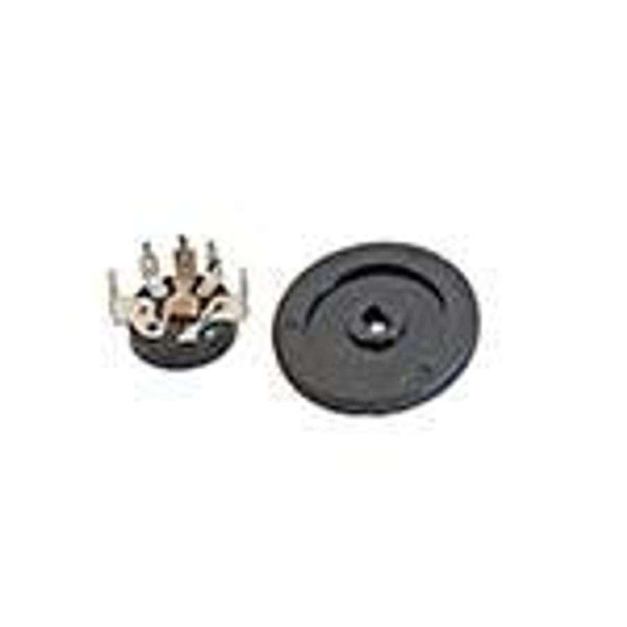 Used Potentiometer, audio, 12mm 50K-ohm, PCB (vertical) front. ES7711