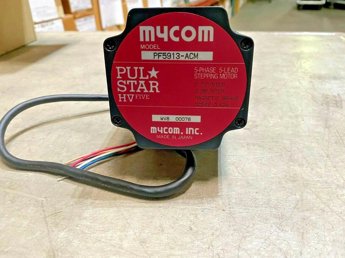 Mycom PF5913-ACM PUL Star HV Five 5-Phase 5-Lead Stepping Motor + Magnetic Brake
