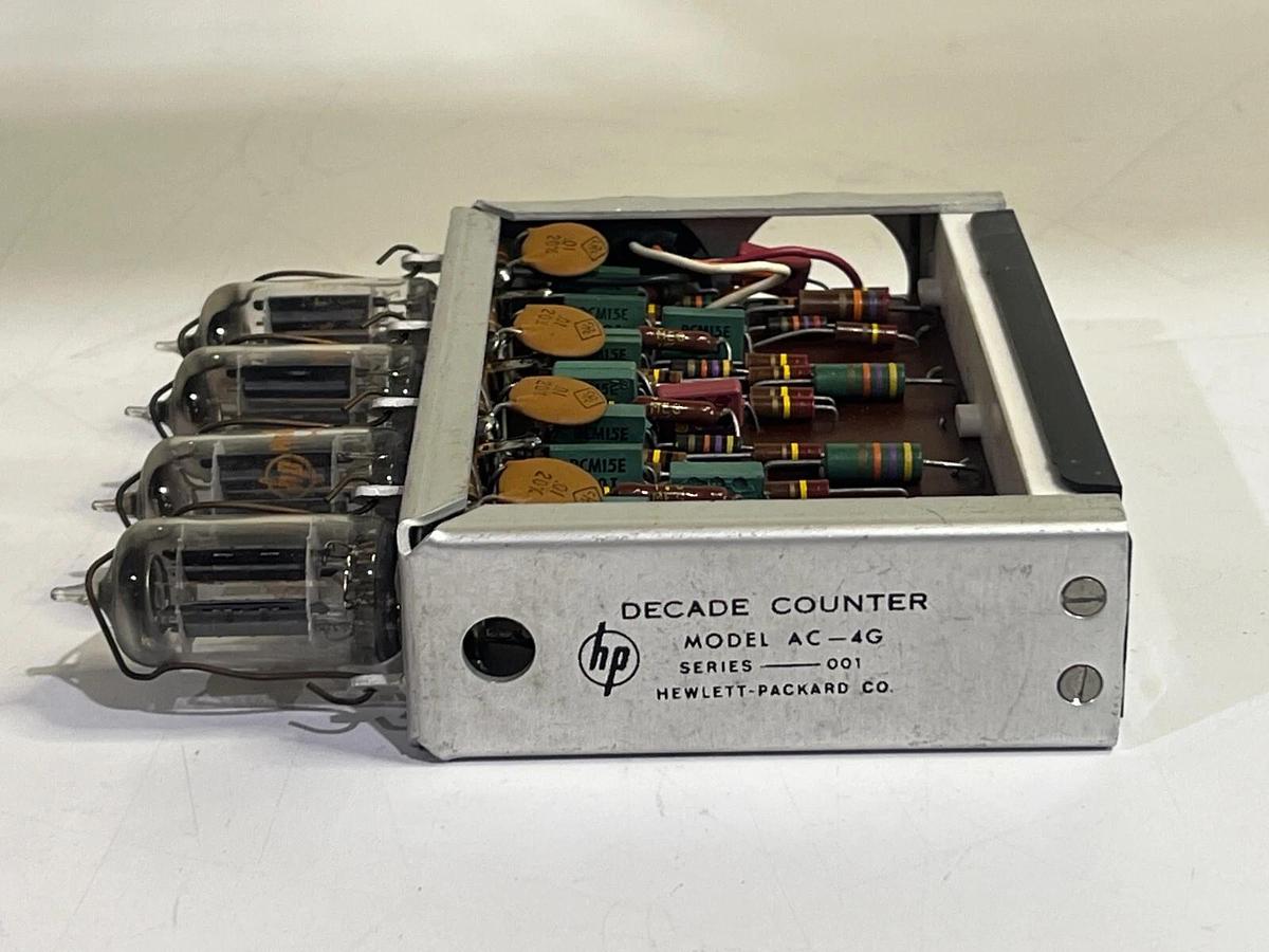 Used HP Decade Counter Model AC-4G Series 001, w/ 4 Each HP 5963 Vacuum Tubes