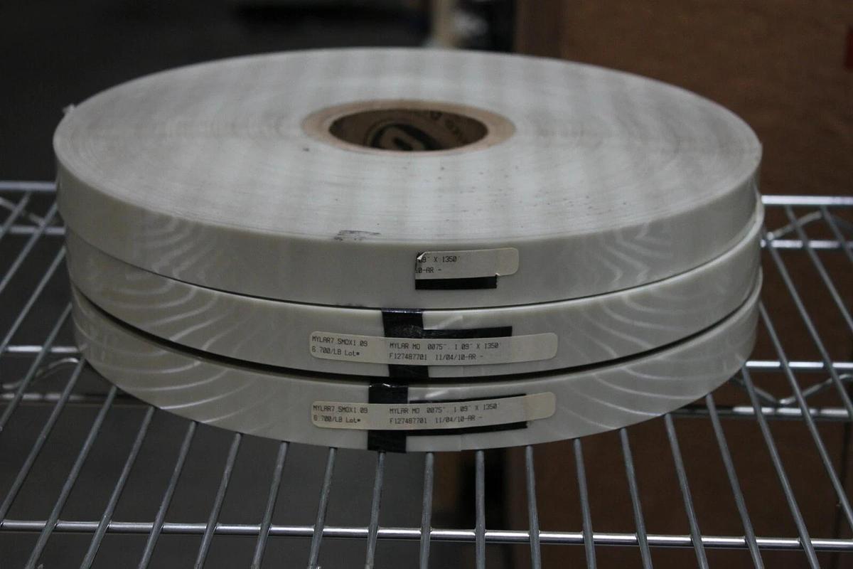 Lot of 140 Pounds Dupont Mylar Film Rolls Various Sizes Fabrico .002 .005 .0075