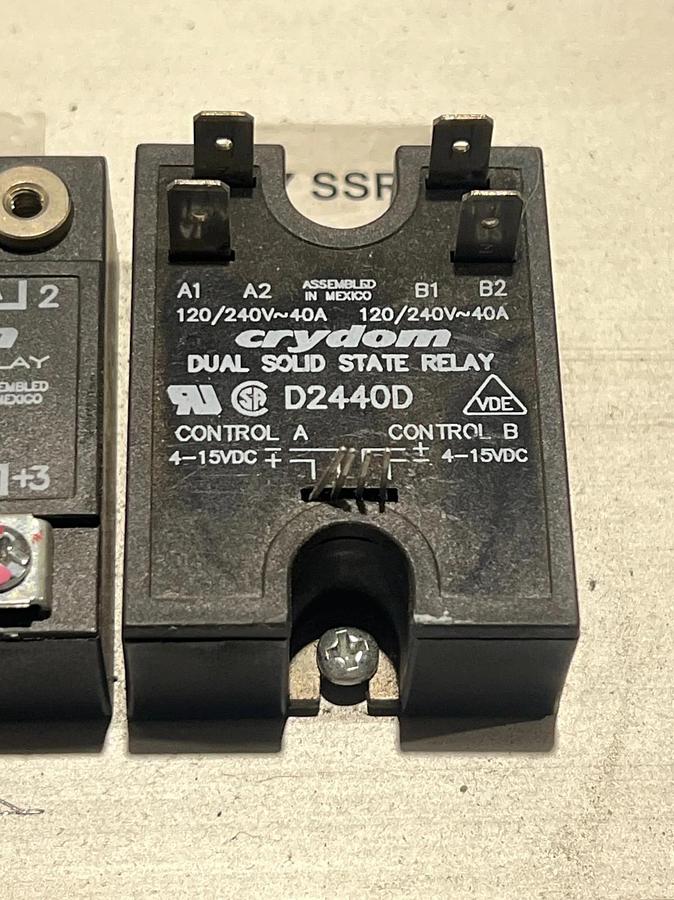 Used Lot of 27 Crydom Solid State Relays Mounted on Aluminum Radiator Block - D2450