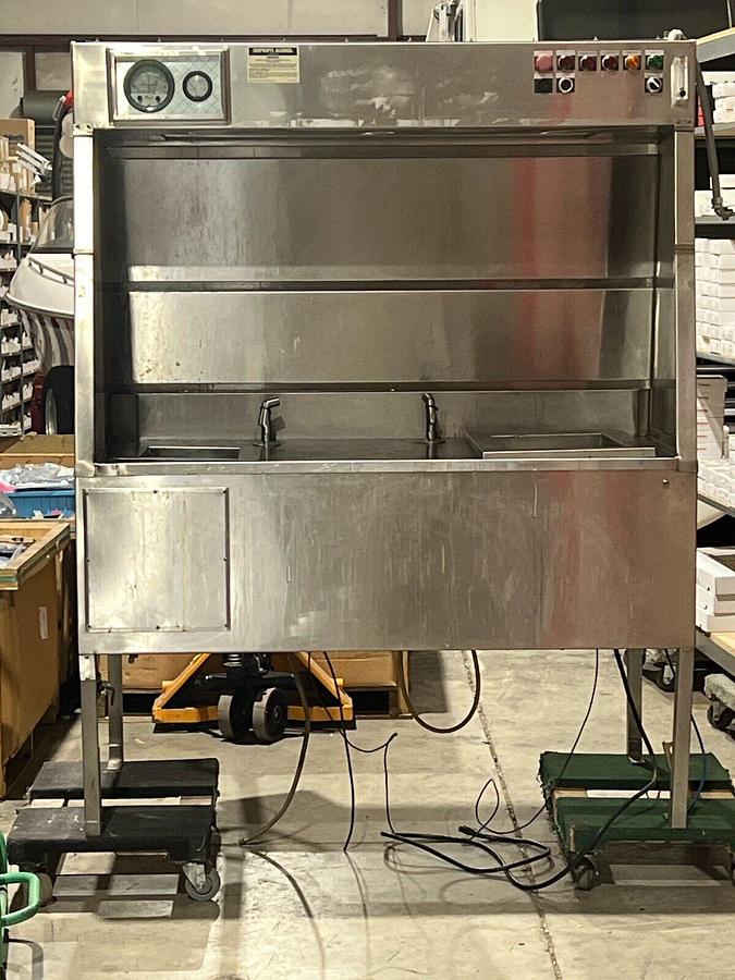 Used Solvent Fume Hood Delta Sonics Blackstone Ultrasonics Console Cleaning Tank Sink