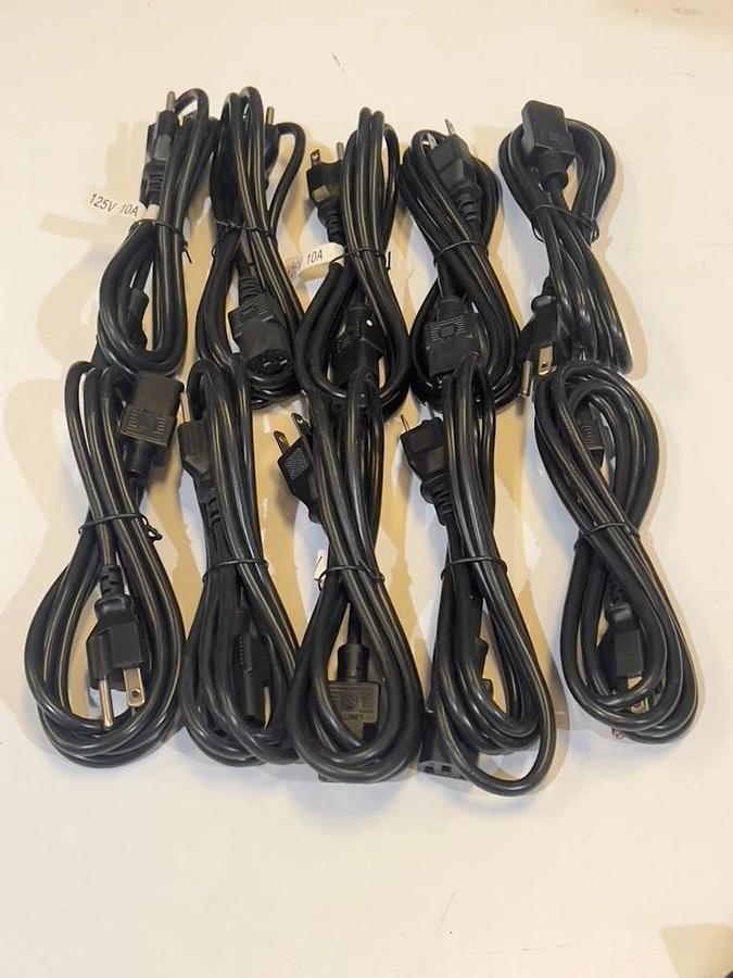 Lot of 88 Pieces:  Computer AC Power / Line Cords - NEMA 5-15P to C13 IEC 60320