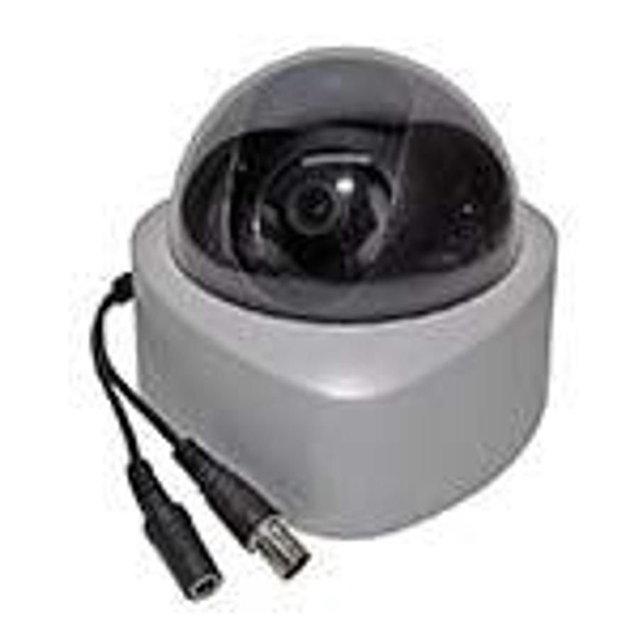 Used Dome Color Digital Video camera NTSC System; I/P: 12VDC, Lens 3.6mm Light Beige/White ES7377
