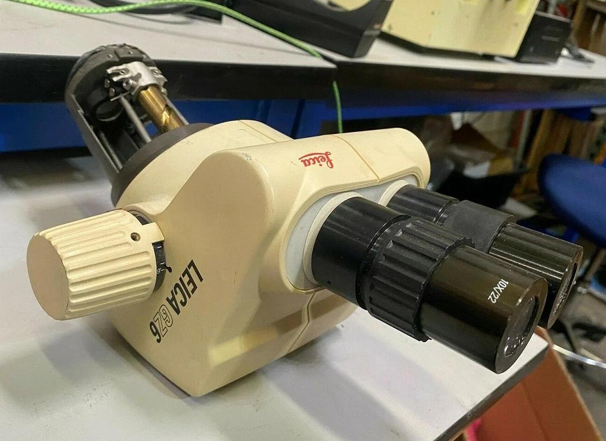 Used Lecia GZ6 Stereo Microscope Head w/ 10X/22 Eyepieces & 312621 Lens Shield, AS-IS
