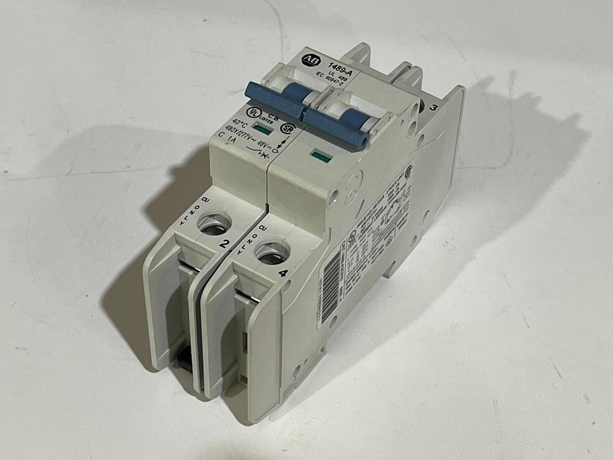 Allen-Bradley AB 1489-A2C010 SER.A - DIN Rail Circuit Breaker 1 Amp 2 Pole