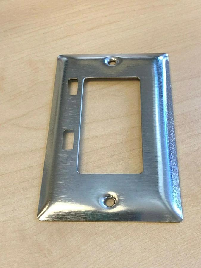 Used Box of 20 Pass & Seymour SL26-CC20 Decorator Wall Plate Stainless - Custom Holes