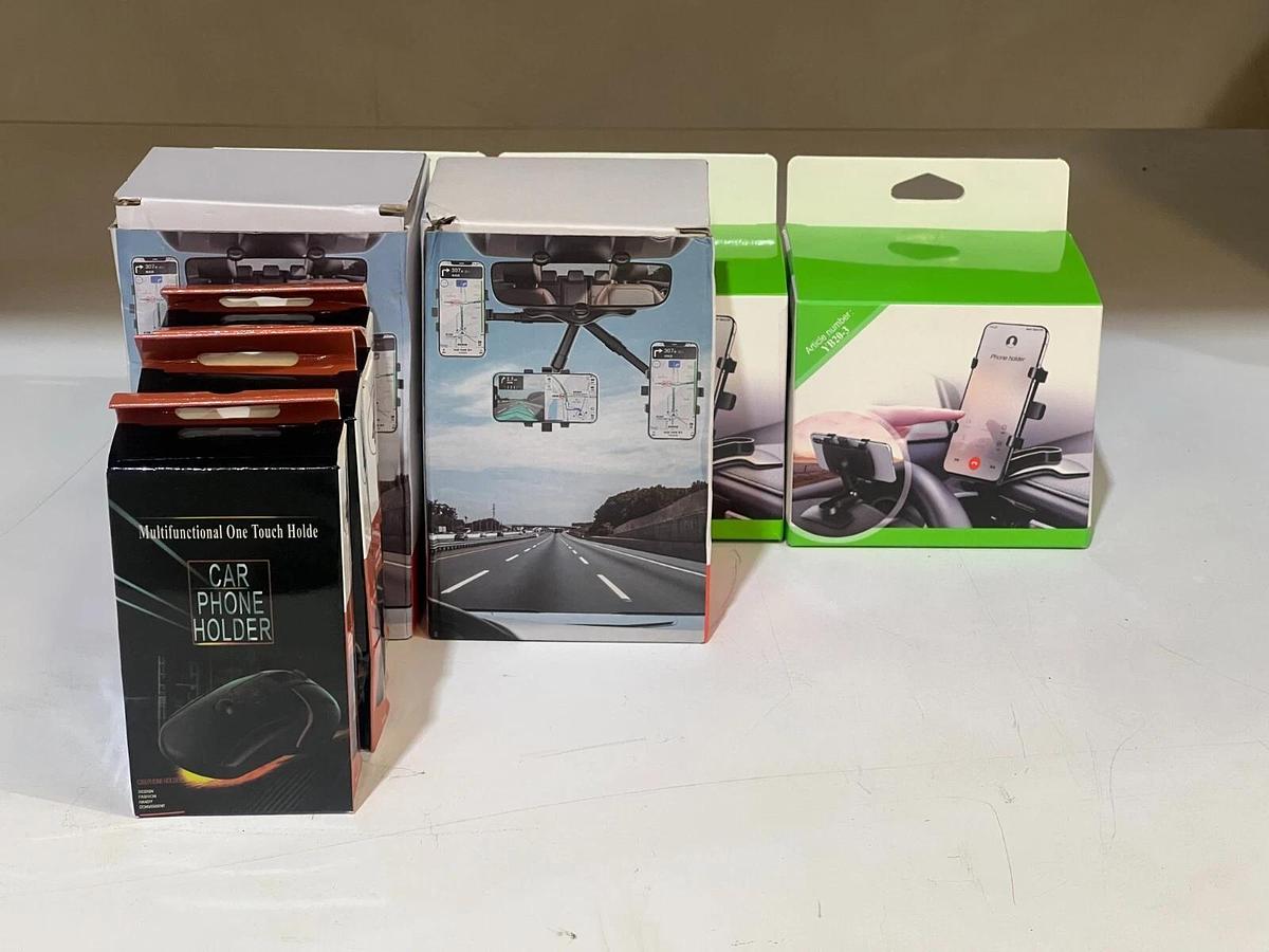 Used Lot of 9 Car Cell Phone Holders - Automobile Cellular Telephone Mount