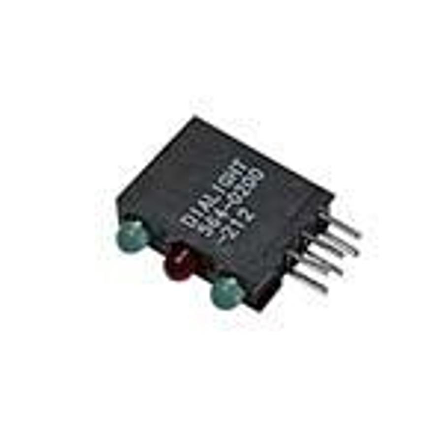 Used LED Circuit Board Indicator, Green/Red/Green T-1, 3mm, Tri-level, R/A, T/H ES7289