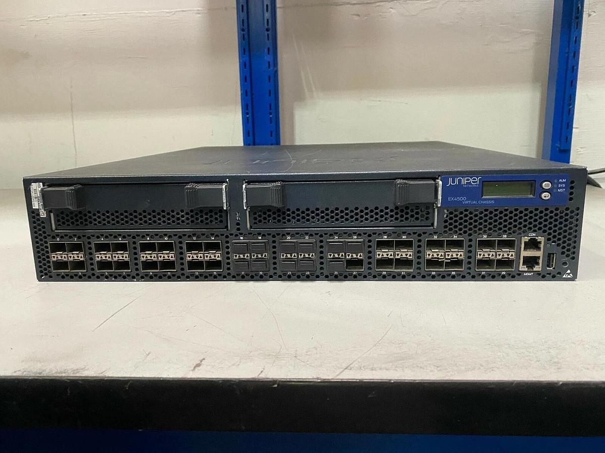Used Juniper Networks EX4500 Virtual Chassis - FOR PARTS - NO POWER SUPPLIES EX 4500