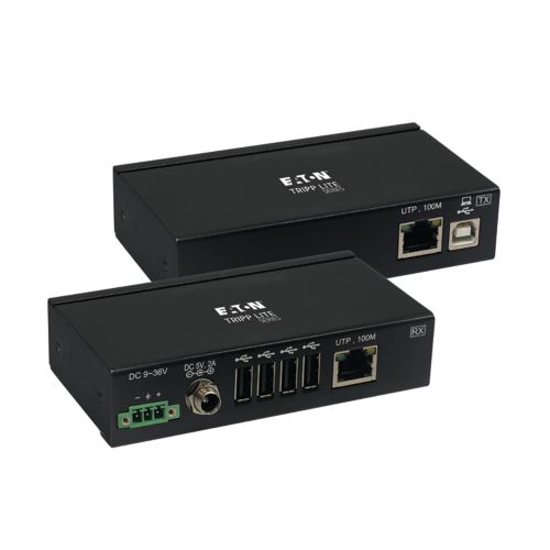 Eaton Tripp Lite B203-104-IND-ER 4-Port Industrial USB 2.0 over Cat6 Extender Kit with ESD Protection, 330ft. (100 m)