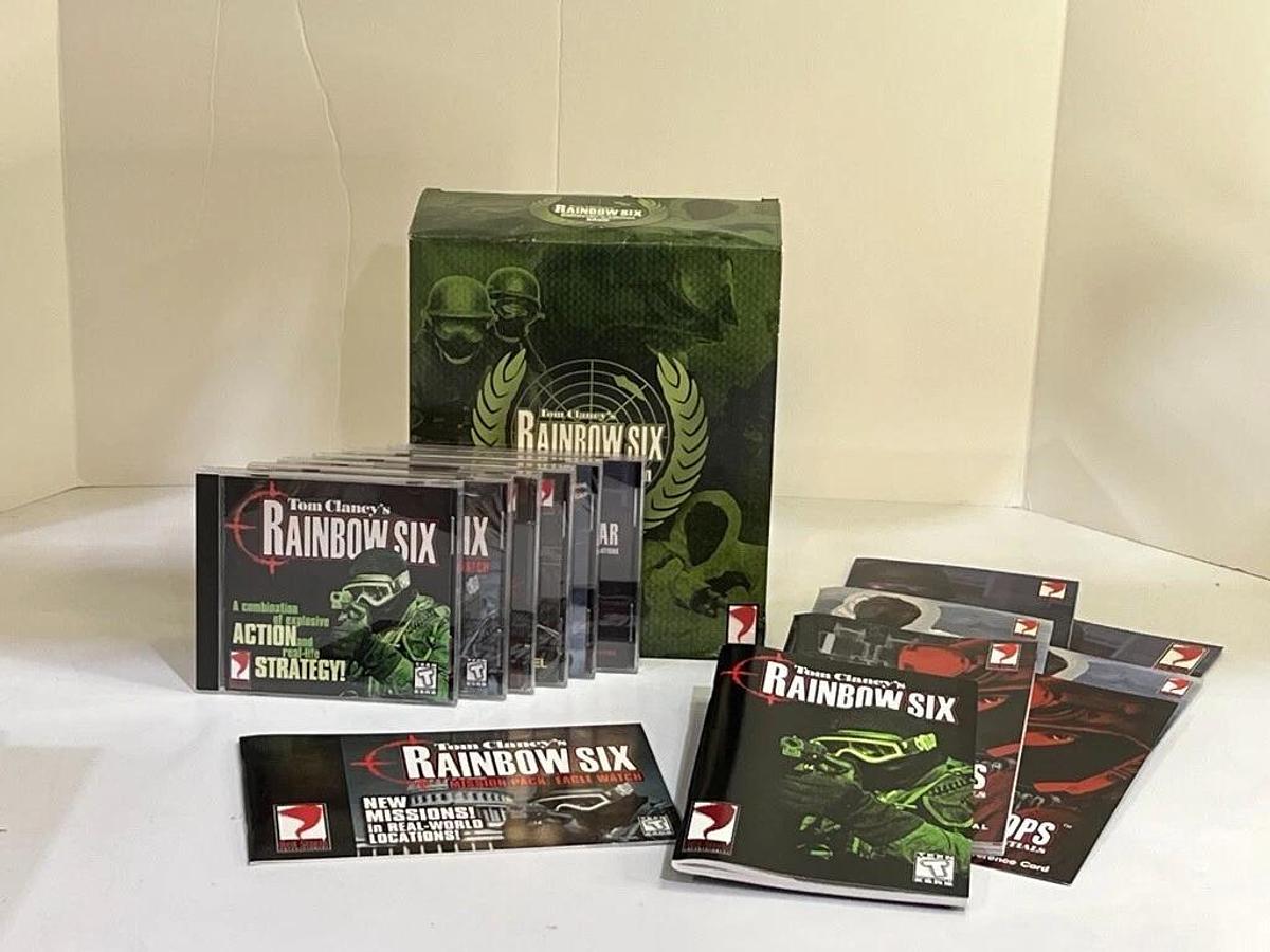 Used Retro PC Gaming Lot GB-VH750 Force Feedback Headphones, Rainbox Six, Ghost Recon