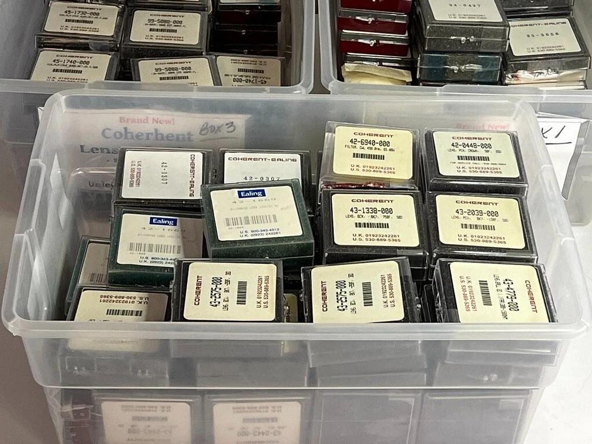 Coherent / Ealing Optics Lot of 127 Pieces: Mirrors & Filters - Photonics