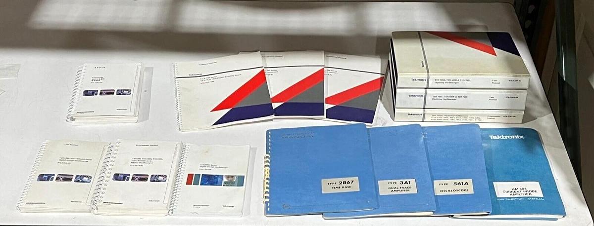 Used Lot of 14 Vintage Tektronix Instruction / User Manuals for Test Equipment - Tek