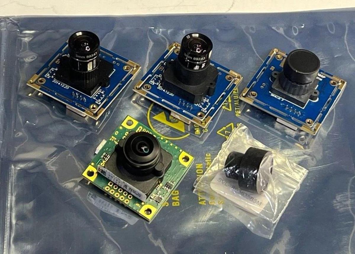 Used Board Level USB Camera Module Lot: 1 Each Edmund Optics, 3 Each ELP, and Lenses