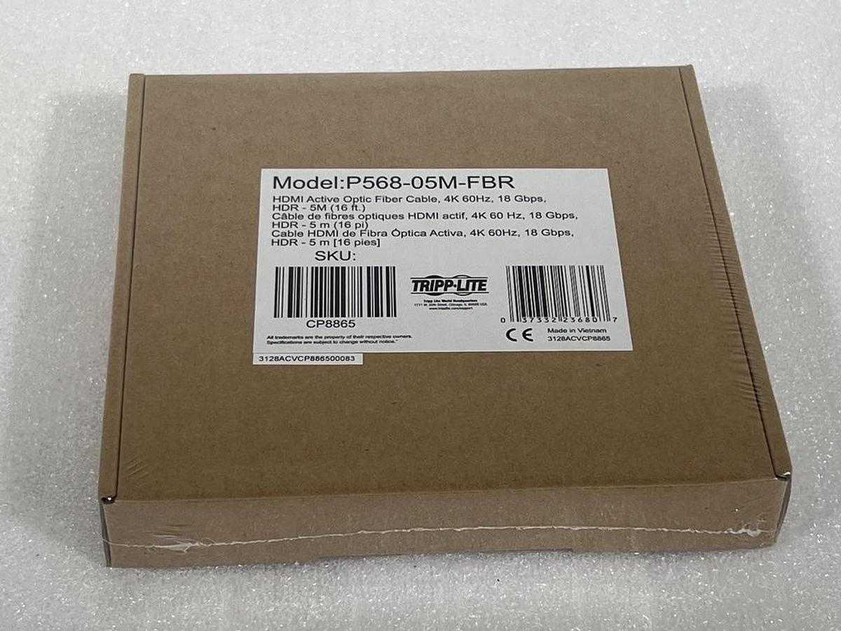 Eaton Tripp Lite Model:P568-05M-FBR HDMI Active Optic Fiber Cable, 4K 16 ft.