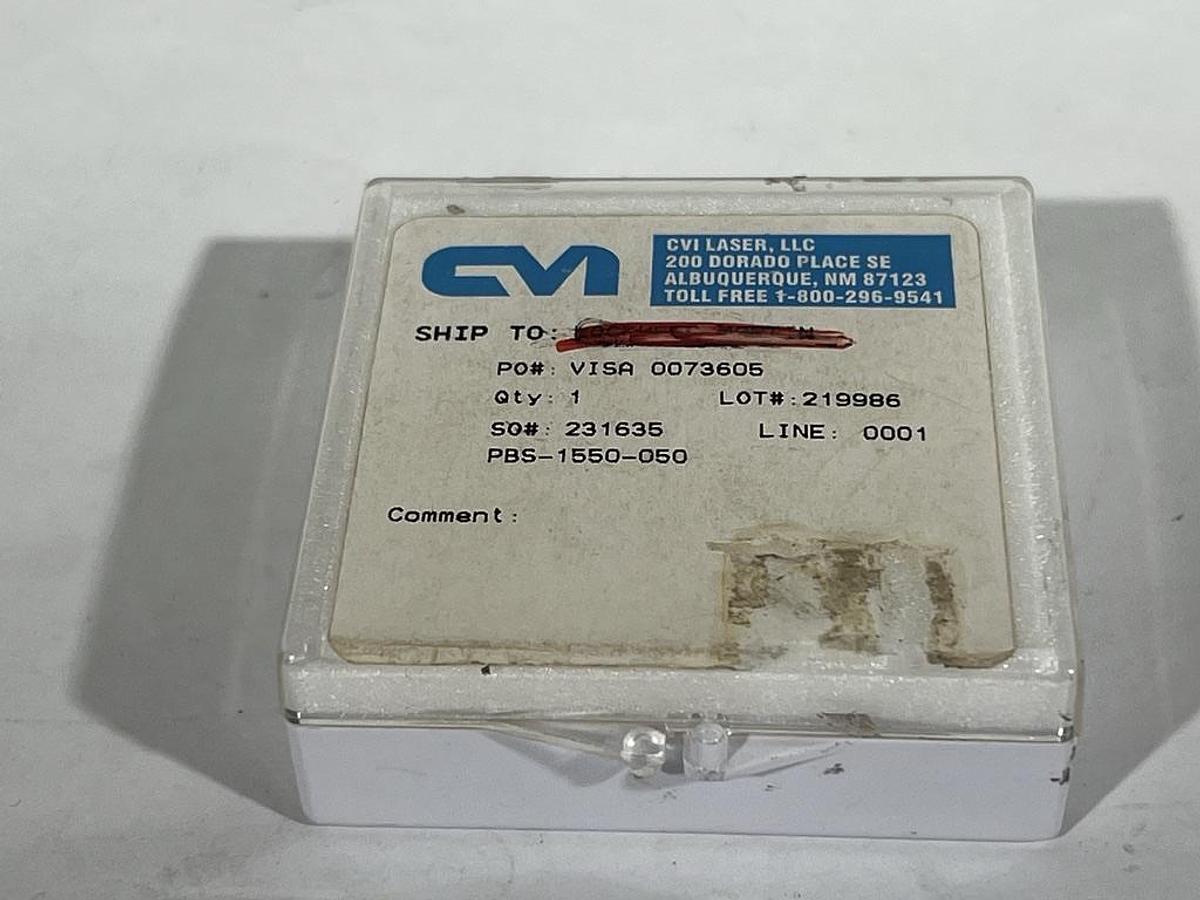 Used CVI Laser Optics PBS-1550-050 Polarizing Cube Beamsplitter