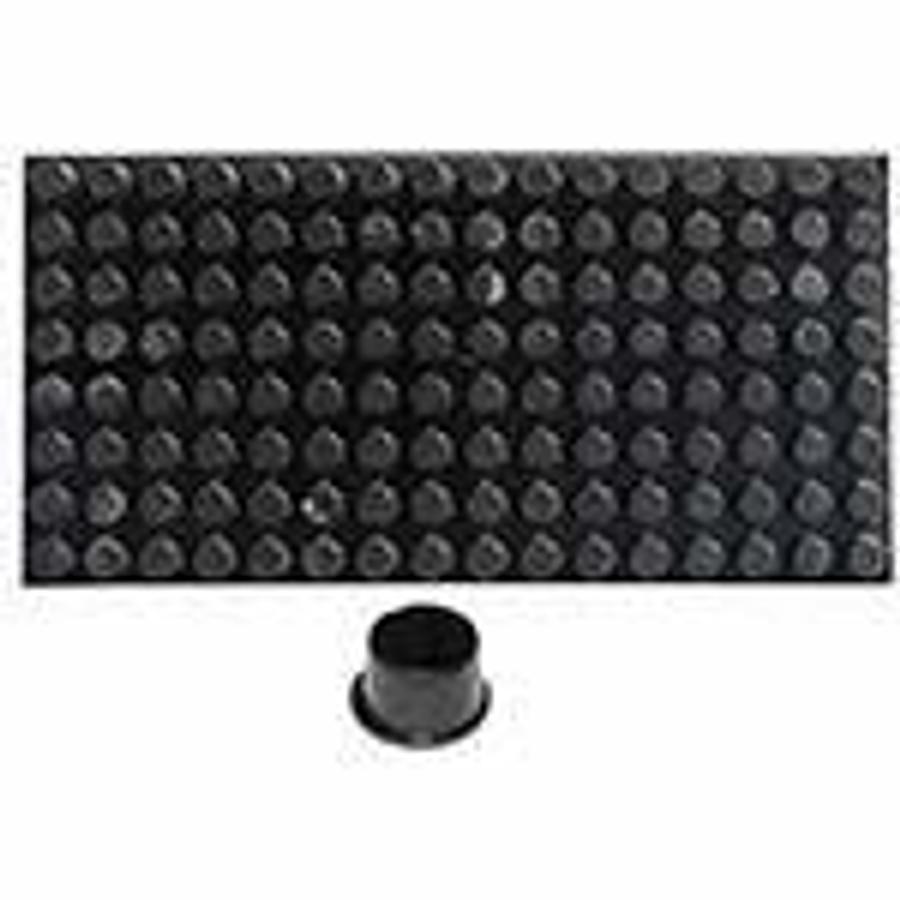 Used Pad of 128 Black rubber feet with adhesive backing, cylindrical 0.62" H:0.4" ES6270