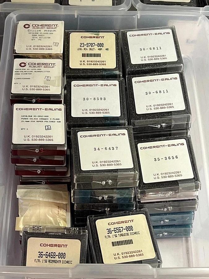 Coherent / Ealing Optics Lot of 127 Pieces: Mirrors & Filters - Photonics