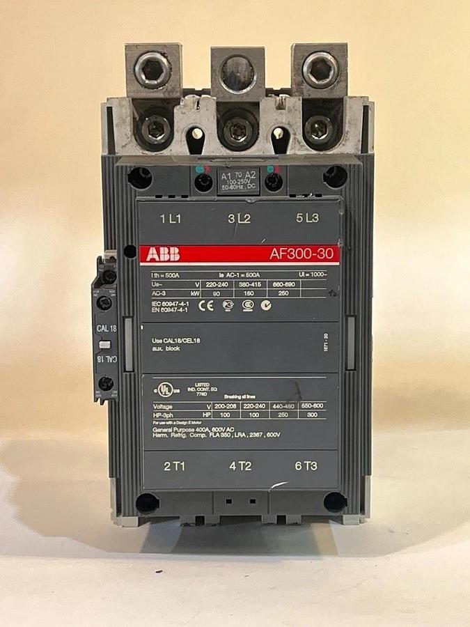 Used ABB AF300-30-11-70 3 -Pole Contactor / Circuit Breaker 400 Amp