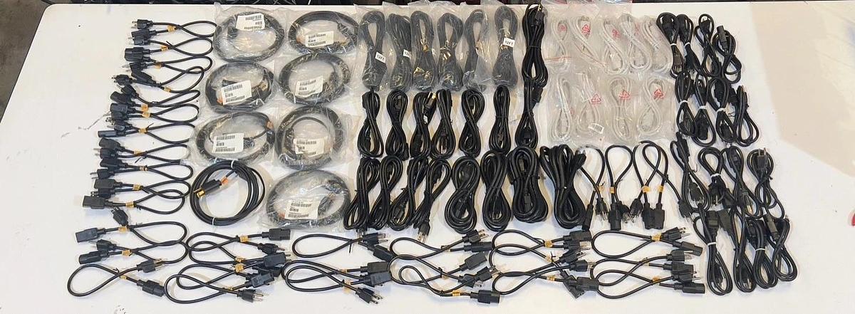 Lot of 88 Pieces:  Computer AC Power / Line Cords - NEMA 5-15P to C13 IEC 60320