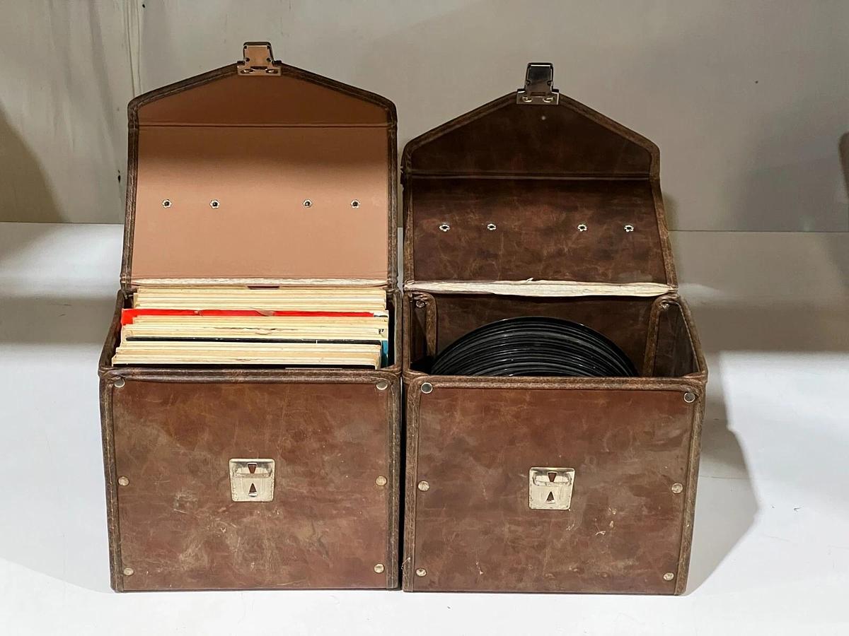 Lot of 71 Assorted 7" 45 RPM Singles Vinyl Records with Carrying / Storage Cases