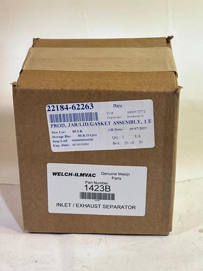Used Welch Vacuum Part Number: 1423B Inlet / Exhaust Separator - Thermo 22184-62263