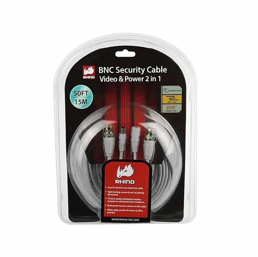 Used Rhino Tek 100 FT BNC Security Cable, 2 in 1: Video & Power RHC-021-100