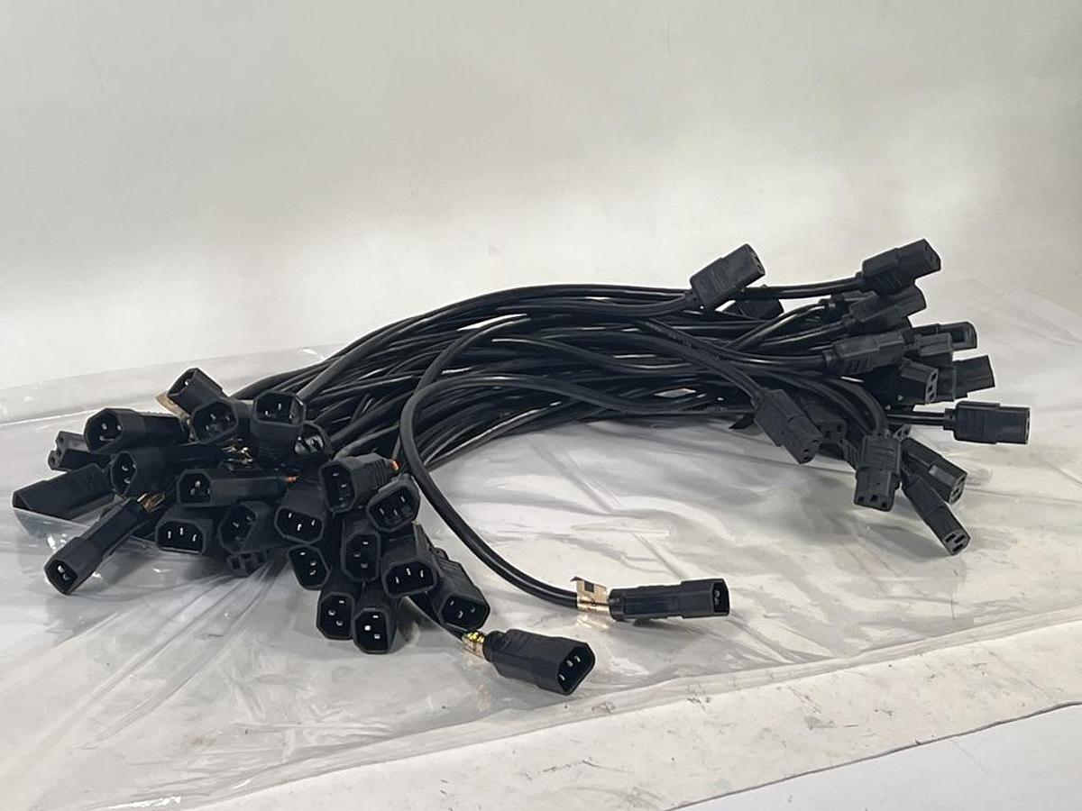 Used Lot of 50 Power Extension Cords (PDU Cords) 14 AWG - IEC60320 C14 to C13 & C14 to C15