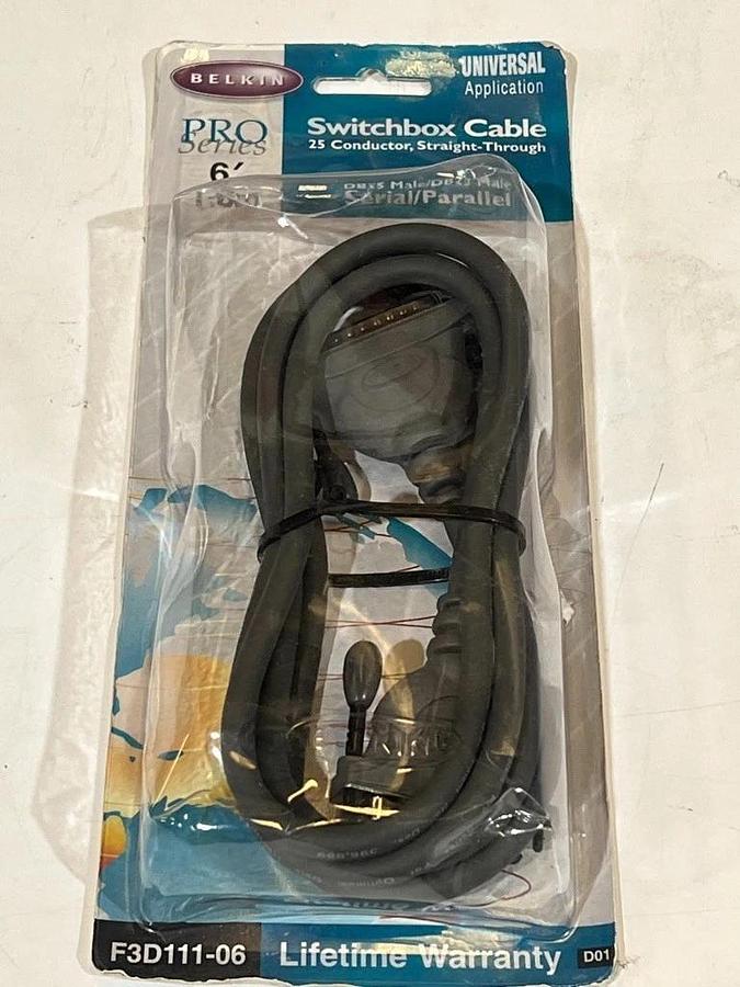 Used Lot of 14 Pieces: Belkin F3D111-06 DB-25 Male-Male 6 ft Parallel Cable 25-Cond. 722868100523