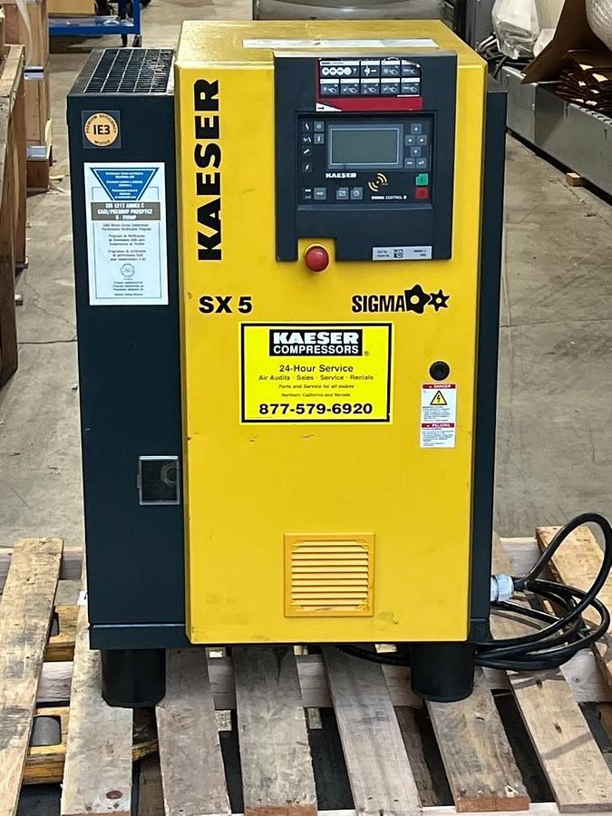 Used Kaeser Model SX 5 Part No. 100890.11 Rotary Screw Air Compressor 5 HP - AS-IS