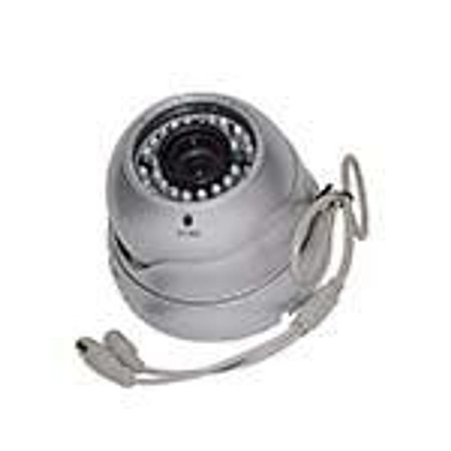 Used Dome Color camera NTSC System; I/P: 12VDC, Lens 4-9mm, Hi-resolution, 36 x 5mm IR LEDs, 94mm x 80mm, Camean 480TVL 1/3 Sony HAD CCD Color, Color: Silver ES7369